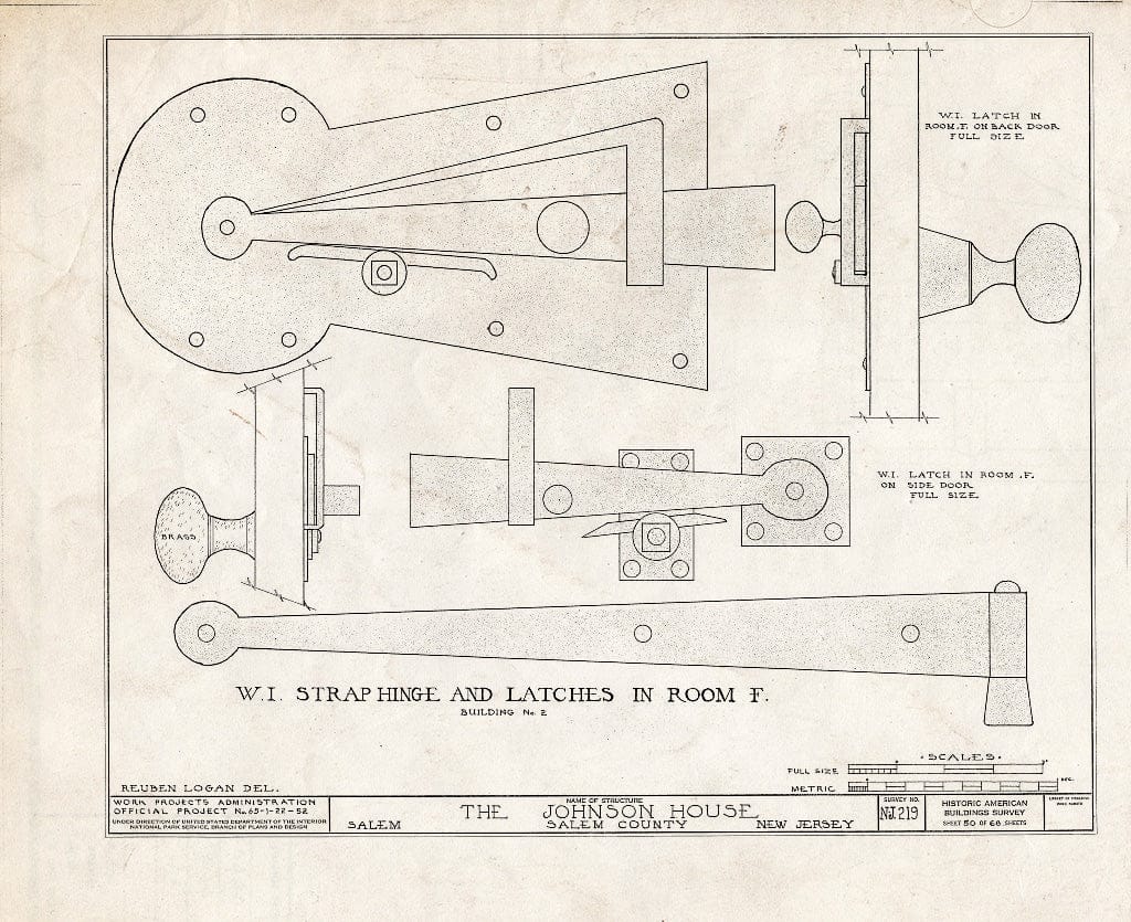 Blueprint HABS NJ,17-SAL,7- (Sheet 50 of 68) - Johnson House, 90 Market Street, Salem, Salem County, NJ