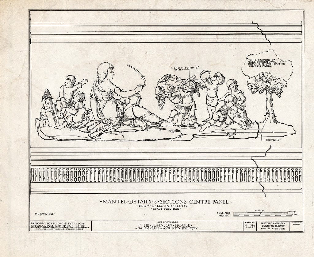 Blueprint HABS NJ,17-SAL,7- (Sheet 56 of 68) - Johnson House, 90 Market Street, Salem, Salem County, NJ