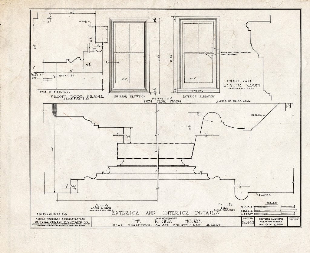 Blueprint HABS NJ,17-Sharp.V,1- (Sheet 8 of 10) - Robinson-Kiger House, Sharptown, Salem County, NJ