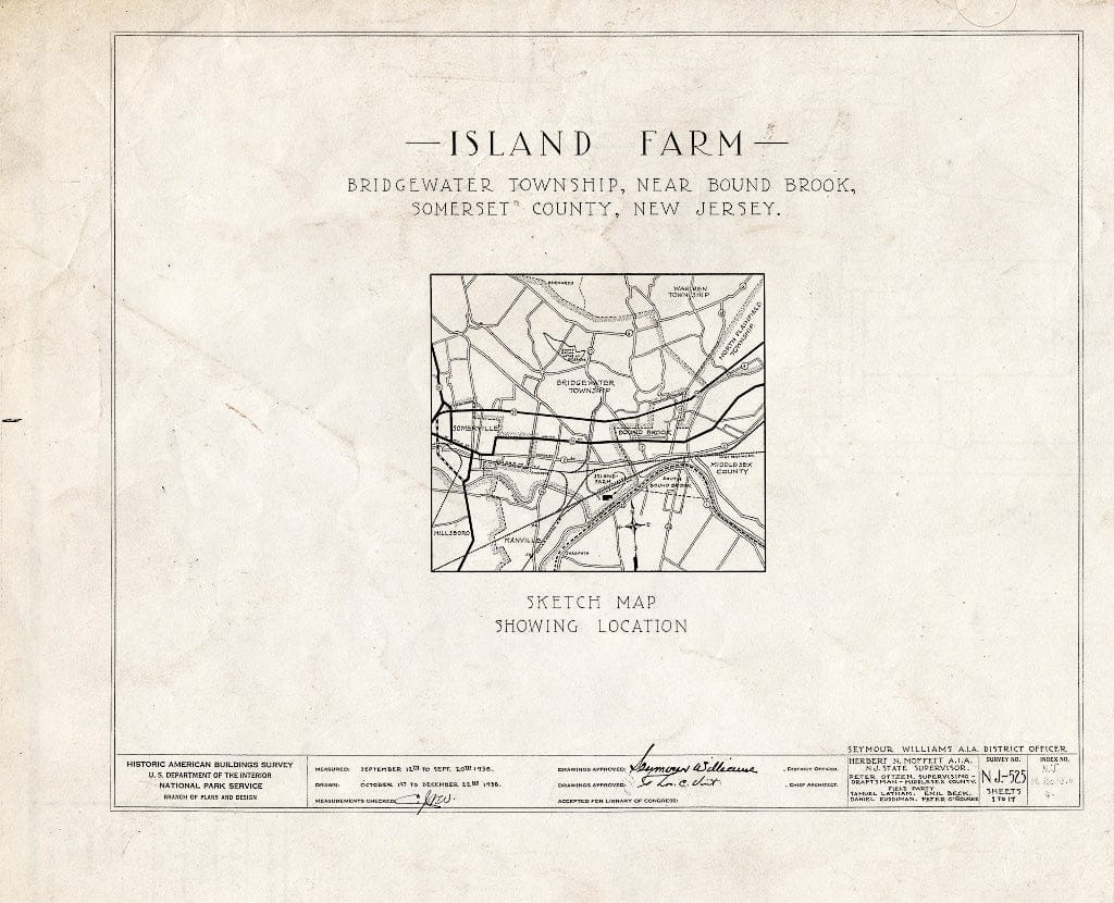 Blueprint HABS NJ,18-BOUB.V,4- (Sheet 0 of 17) - Smock-Hodge House, Bound Brook, Somerset County, NJ