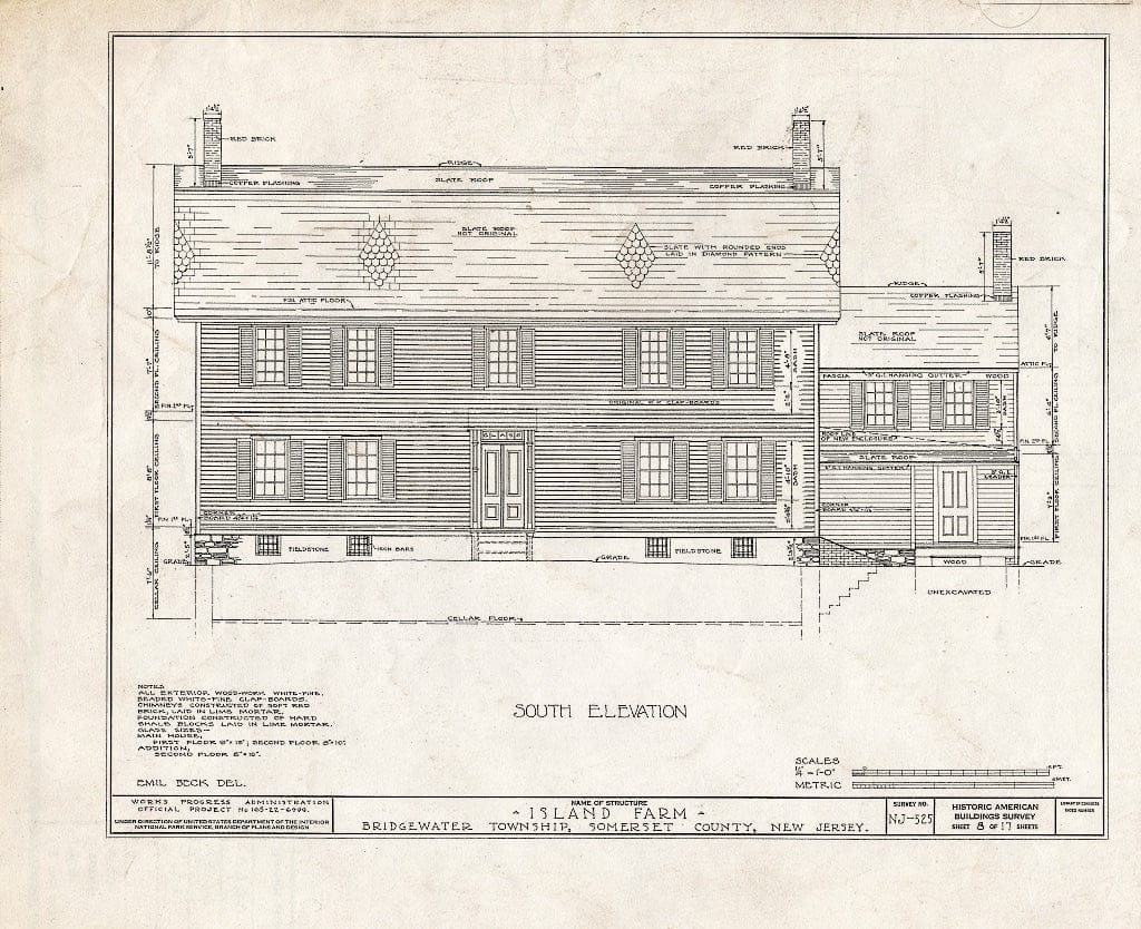Blueprint HABS NJ,18-BOUB.V,4- (Sheet 8 of 17) - Smock-Hodge House, Bound Brook, Somerset County, NJ