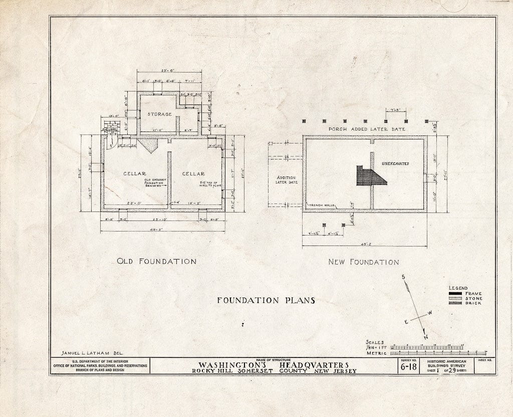 Blueprint HABS NJ,18-ROHI,1- (Sheet 1 of 29) - Judge John Berrien House, Rocky Hill Road, Rocky Hill, Somerset County, NJ