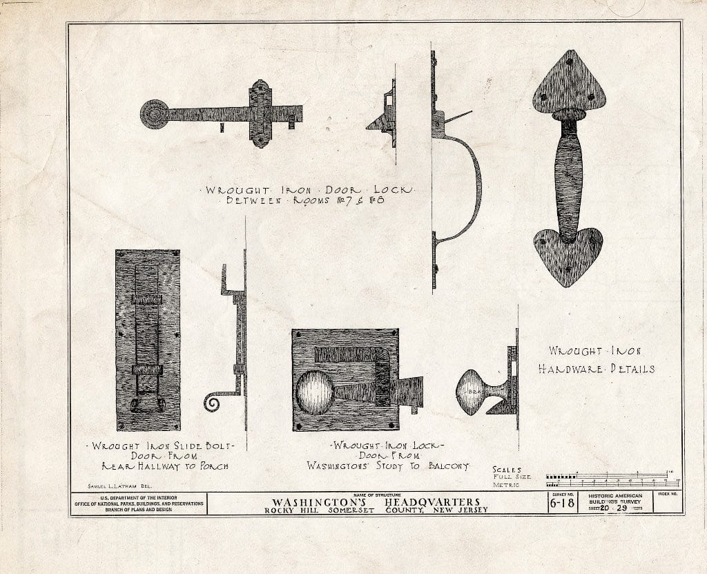 Blueprint HABS NJ,18-ROHI,1- (Sheet 20 of 29) - Judge John Berrien House, Rocky Hill Road, Rocky Hill, Somerset County, NJ