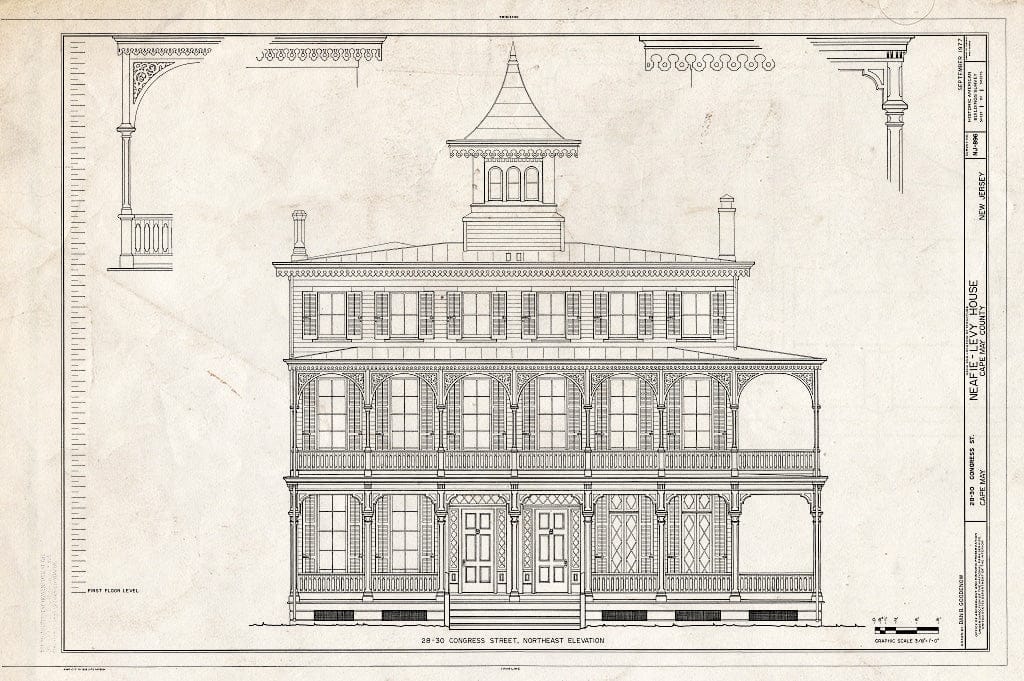 Blueprint HABS NJ,5-CAPMA,22- (Sheet 1 of 1) - Neafie-Levy House, 28-30 Congress Street, Cape May, Cape May County, NJ