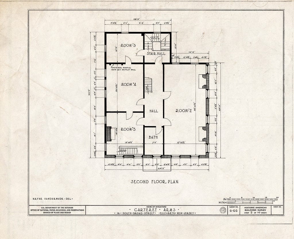 Blueprint HABS NJ,20-ELI,7- (Sheet 5 of 10) - Carteret Arms, 16 South Broad Street, Elizabeth, Union County, NJ