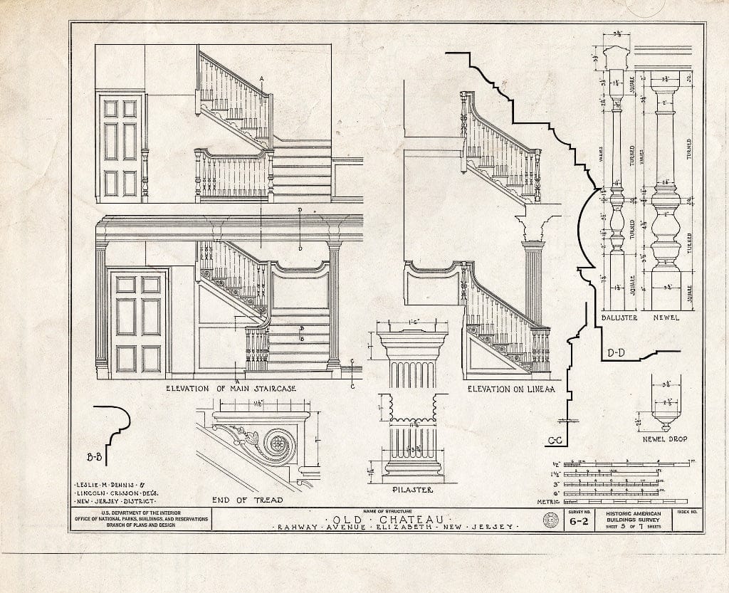 Blueprint HABS NJ,20-ELI,5- (Sheet 5 of 7) - Cavalier Jouet Mansion, Elizabeth, Union County, NJ
