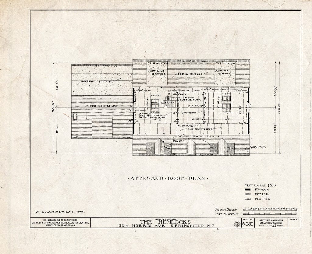 Blueprint HABS NJ,20-SPRIF,2- (Sheet 4 of 23) - Bonnel House, 504 Morris Avenue, Springfield, Union County, NJ