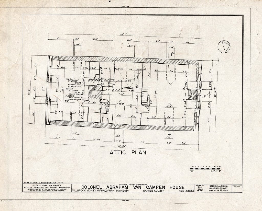 Blueprint HABS NJ,21-Cal,1- (Sheet 4 of 10) - Colonel Abraham Van Campen House, Old Mine Road, Millbrook, Warren County, NJ