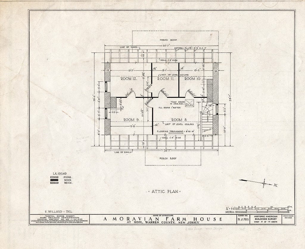 Blueprint HABS NJ,21-HOP.V,2- (Sheet 4 of 14) - Moravian Farm House, Hope, Warren County, NJ