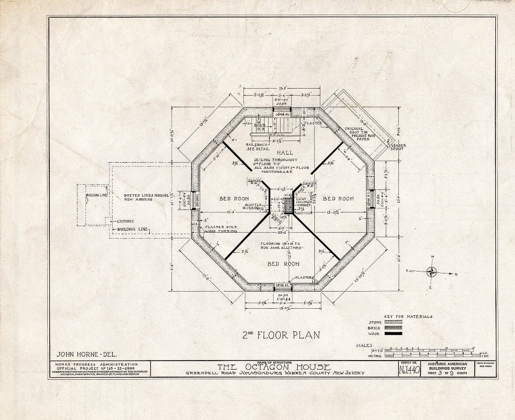 Blueprint HABS NJ,21-JONBU,1- (Sheet 3 of 9) - Gibbs House, Greendell Road, Johnsonburg, Warren County, NJ