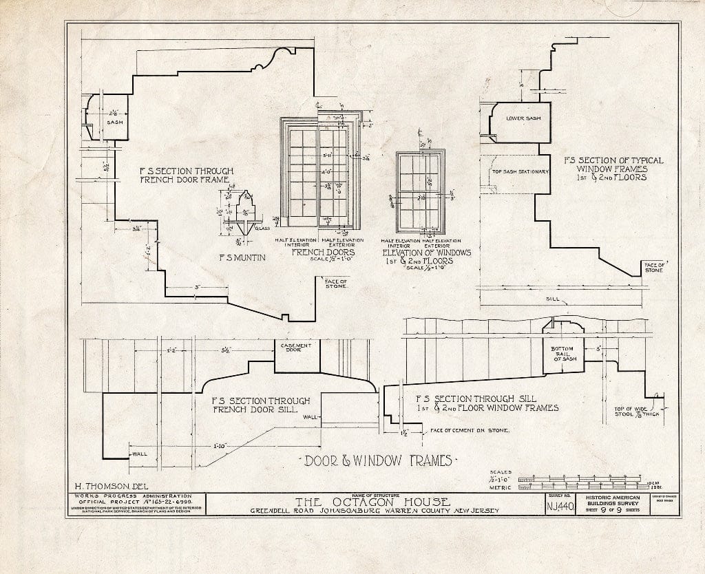 Blueprint HABS NJ,21-JONBU,1- (Sheet 9 of 9) - Gibbs House, Greendell Road, Johnsonburg, Warren County, NJ