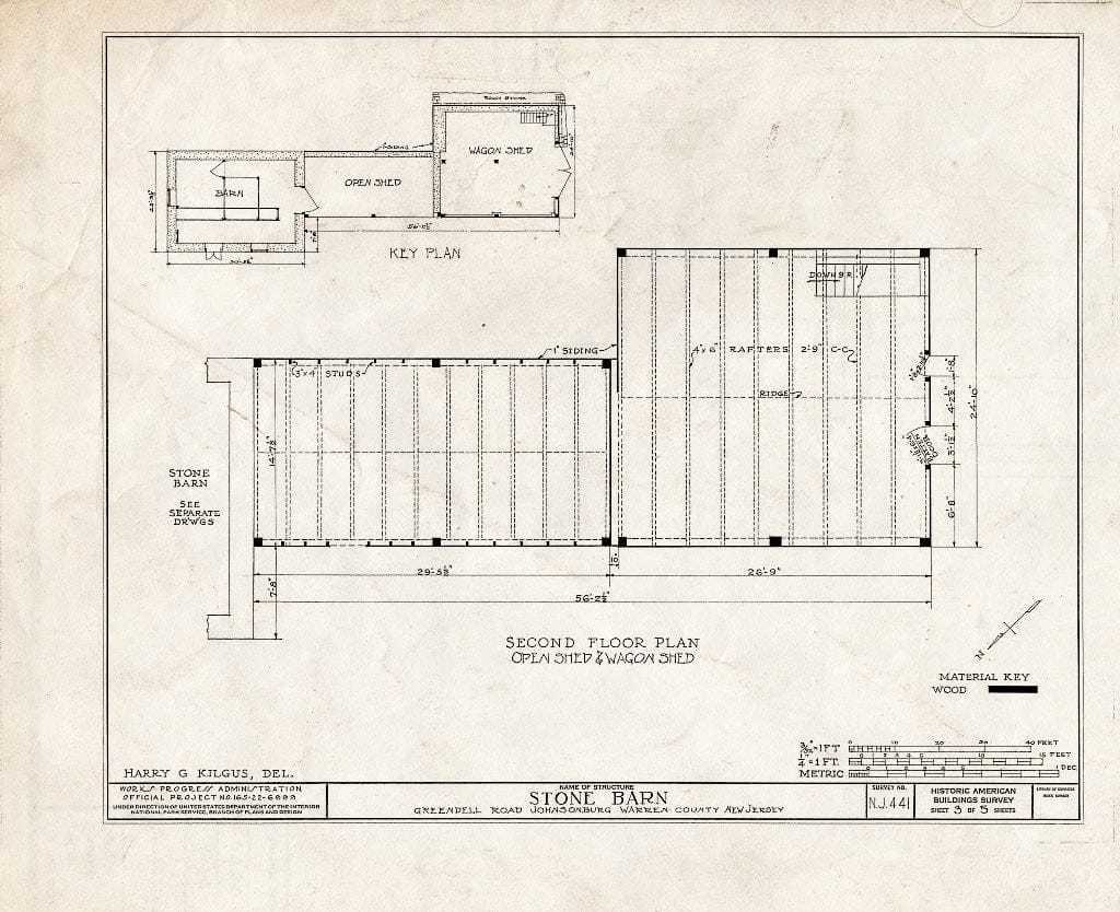 Blueprint HABS NJ,21-JONBU,2- (Sheet 3 of 5) - Dennis Stone Barn (Storehouse), Greendell Road, Johnsonburg, Warren County, NJ