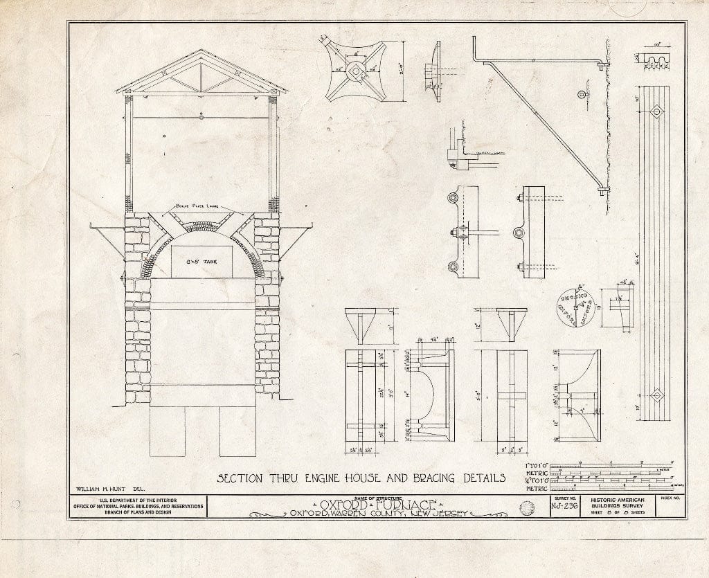 Blueprint HABS NJ,21-OXFO,1- (Sheet 8 of 8) - Oxford Furnace, Oxford, Warren County, NJ