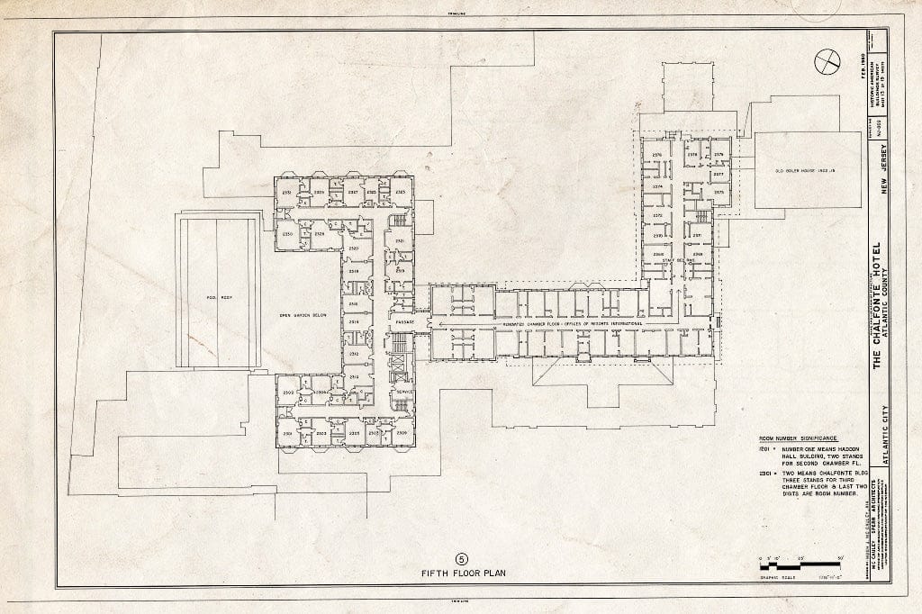 Blueprint HABS NJ,1-ATCI,4- (Sheet 13 of 19) - Chalfonte Hotel, Pacific & North Carolina Avenues, Atlantic City, Atlantic County, NJ