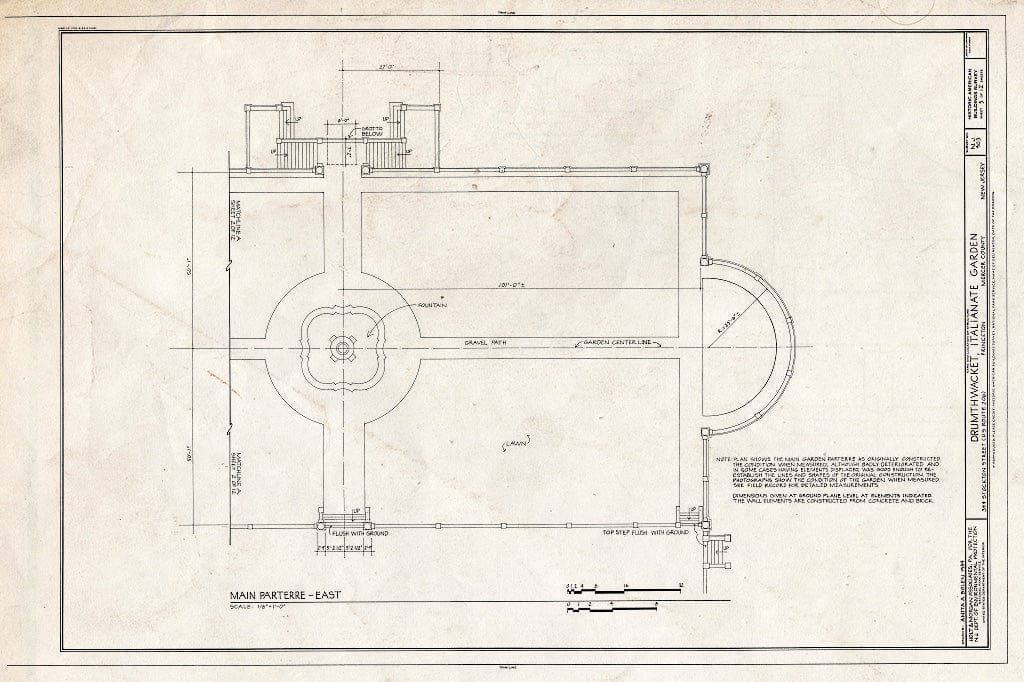 Blueprint HABS NJ,11-Print,26- (Sheet 3 of 12) - Drumthwacket, Italianate Garden, 344 Stockton Street (U.S. Route 206), Princeton, Mercer County, NJ