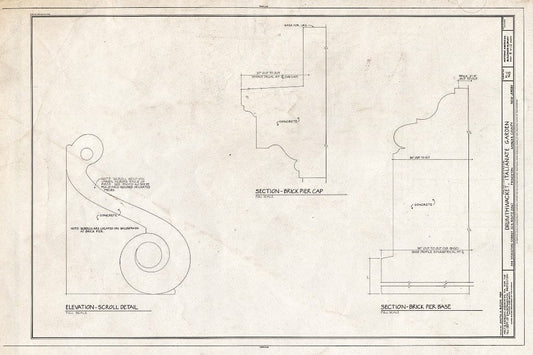 Blueprint HABS NJ,11-Print,26- (Sheet 5 of 12) - Drumthwacket, Italianate Garden, 344 Stockton Street (U.S. Route 206), Princeton, Mercer County, NJ