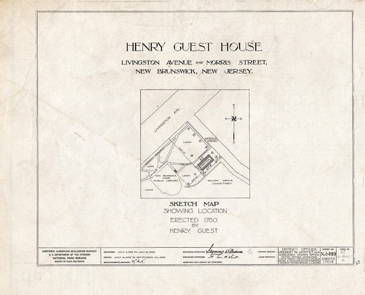 Blueprint HABS NJ,12-NEBRU,5- (Sheet 0 of 14) - Henry Guest House, New Brunswick, Middlesex County, NJ