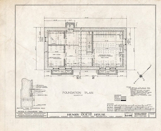 Blueprint HABS NJ,12-NEBRU,5- (Sheet 1 of 14) - Henry Guest House, New Brunswick, Middlesex County, NJ