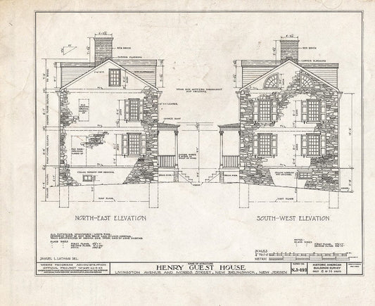 Blueprint HABS NJ,12-NEBRU,5- (Sheet 6 of 14) - Henry Guest House, New Brunswick, Middlesex County, NJ
