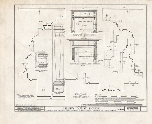 Blueprint HABS NJ,12-NEBRU,5- (Sheet 9 of 14) - Henry Guest House, New Brunswick, Middlesex County, NJ