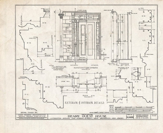 Blueprint HABS NJ,12-NEBRU,5- (Sheet 11 of 14) - Henry Guest House, New Brunswick, Middlesex County, NJ