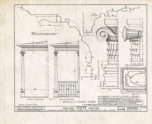 Blueprint HABS NJ,12-NEBRU,5- (Sheet 12 of 14) - Henry Guest House, New Brunswick, Middlesex County, NJ