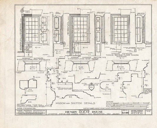Blueprint HABS NJ,12-NEBRU,5- (Sheet 13 of 14) - Henry Guest House, New Brunswick, Middlesex County, NJ
