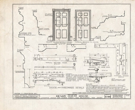 Blueprint HABS NJ,12-NEBRU,5- (Sheet 14 of 14) - Henry Guest House, New Brunswick, Middlesex County, NJ
