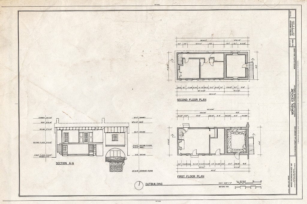Blueprint HABS NJ,11-Print,7-A- (Sheet 1 of 2) - Morven, Icehouse, 55 Stockton Street (U.S. Highway 206), Princeton, Mercer County, NJ