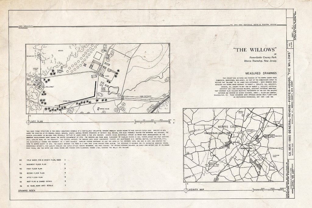 Blueprint HABS NJ,14-MORTO.V,3- (Sheet 1 of 7) - The Willows, Mendham Road, Morristown, Morris County, NJ