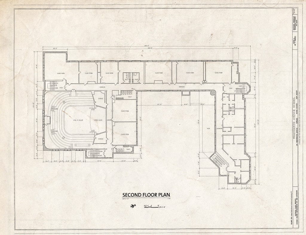 Blueprint HABS NJ-1246 (Sheet 4 of 7) - Thirteenth Avenue School, 131 Thirteenth Avenue, Newark, Essex County, NJ