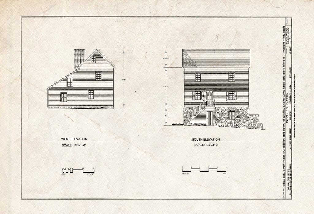 Blueprint HABS NJ-1247 (Sheet 2 of 7) - Potter's Tavern, 51 West Broad Street, Bridgeton, Cumberland County, NJ
