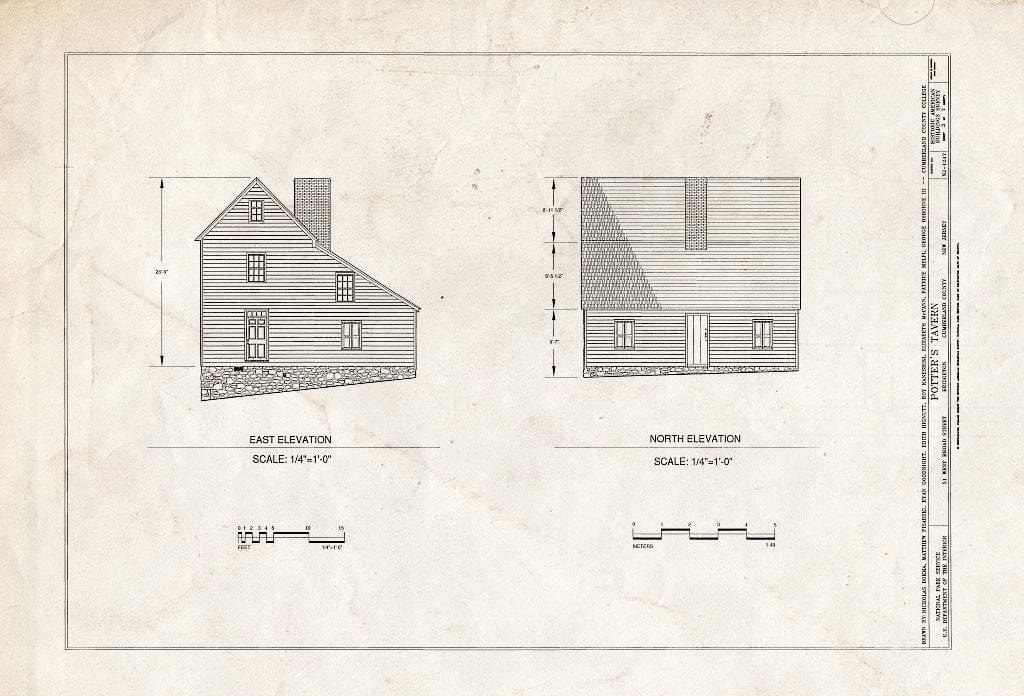 Blueprint HABS NJ-1247 (Sheet 3 of 7) - Potter's Tavern, 51 West Broad Street, Bridgeton, Cumberland County, NJ
