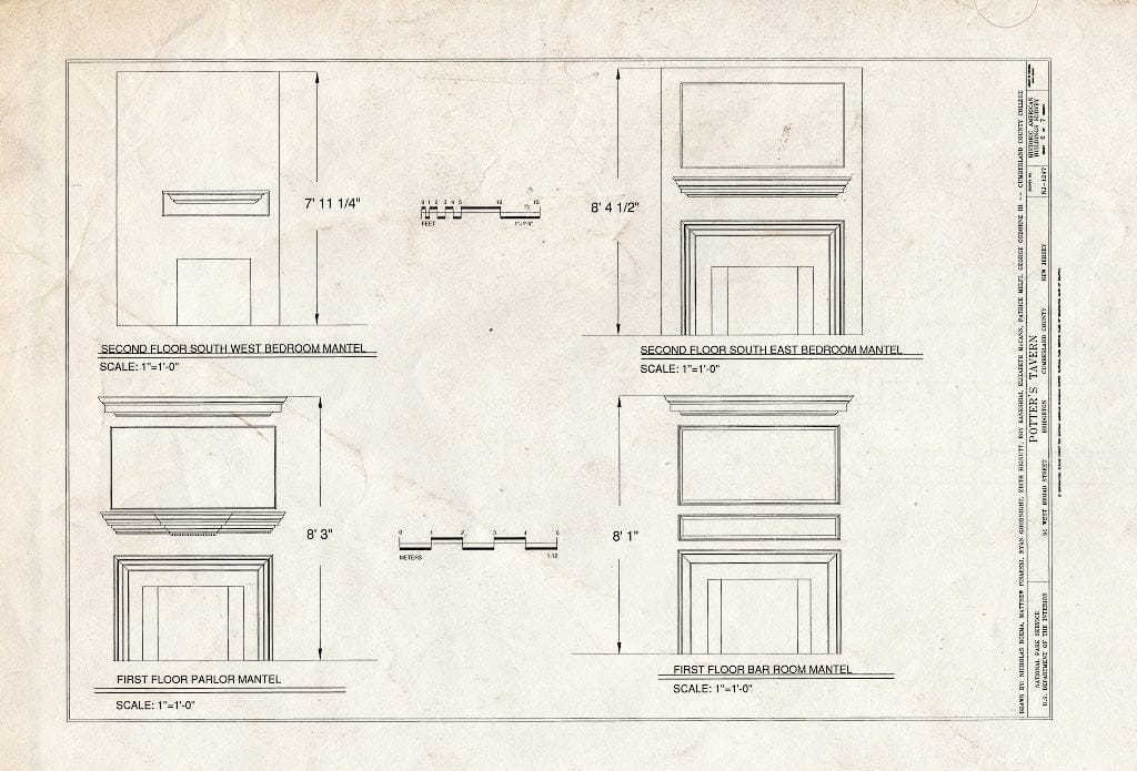 Blueprint HABS NJ-1247 (Sheet 6 of 7) - Potter's Tavern, 51 West Broad Street, Bridgeton, Cumberland County, NJ