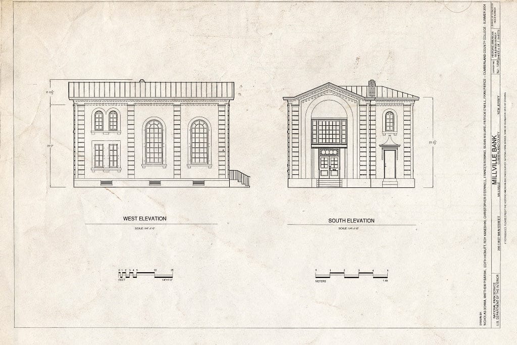 Blueprint HABS NJ-1250 (Sheet 4 of 7) - Millville Bank, 200 East Main Street, Millville, Cumberland County, NJ