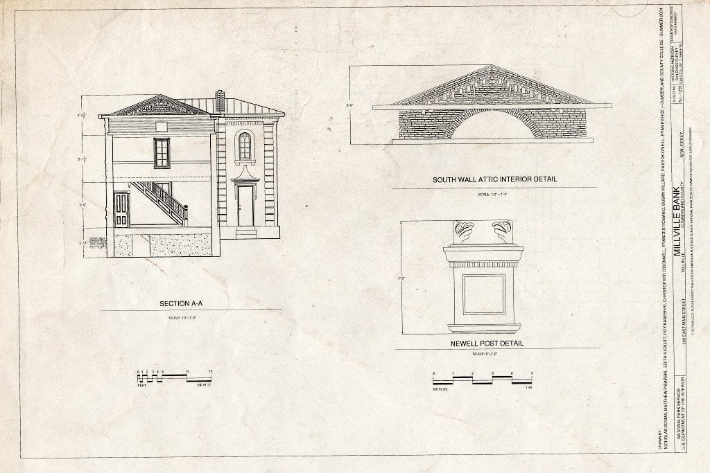 Blueprint HABS NJ-1250 (Sheet 6 of 7) - Millville Bank, 200 East Main Street, Millville, Cumberland County, NJ