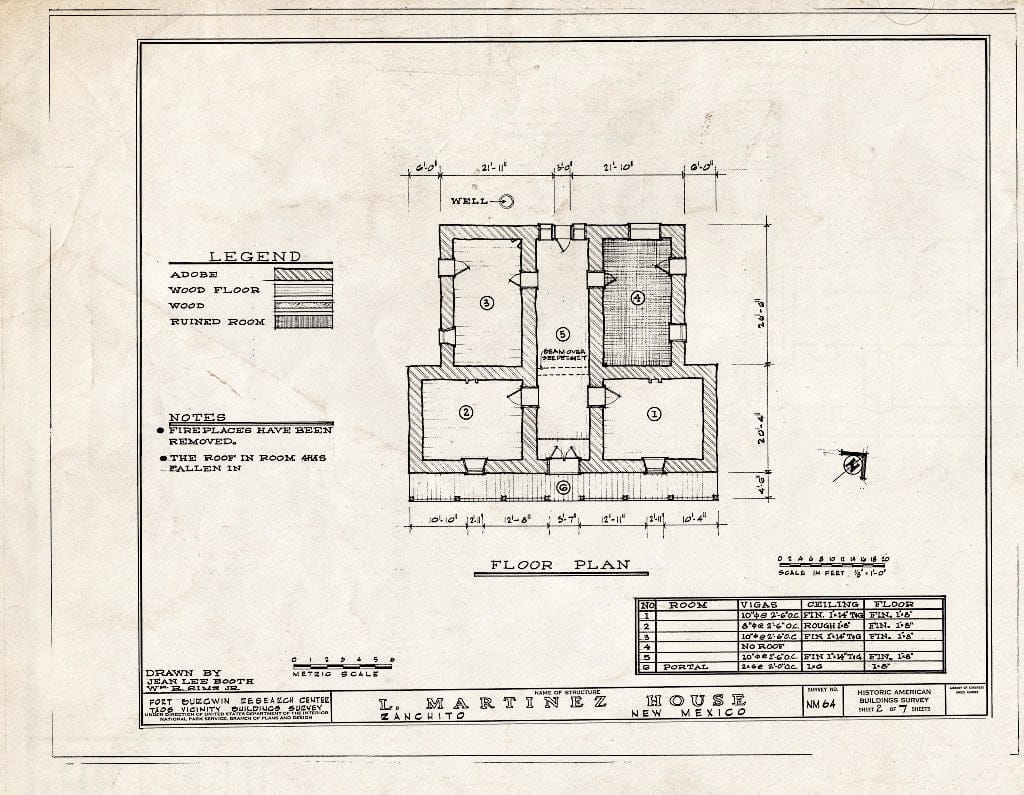 Blueprint HABS NM,28-RANCHI,1- (Sheet 2 of 7) - Leandro Martinez House, Ranchito, Taos County, NM