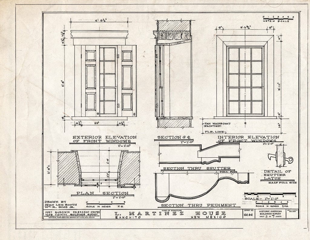 Blueprint HABS NM,28-RANCHI,1- (Sheet 5 of 7) - Leandro Martinez House, Ranchito, Taos County, NM