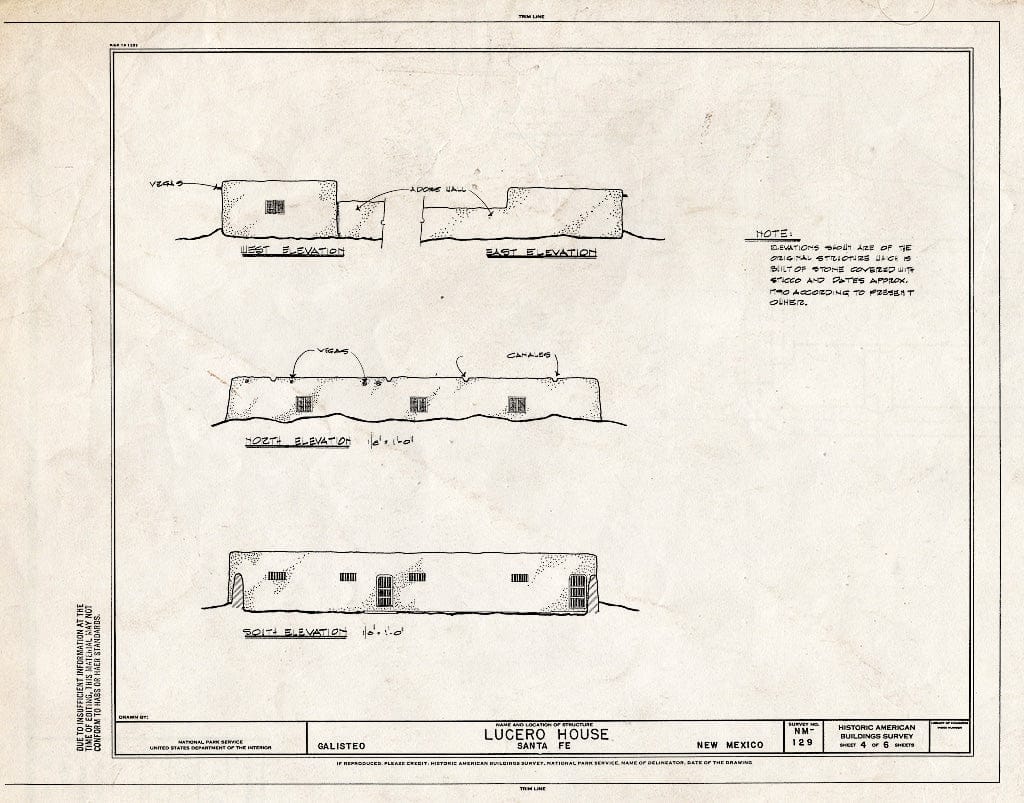 Blueprint HABS NM,25-GAL,2- (Sheet 4 of 6) - Lucero House, Galisteo, Santa Fe County, NM