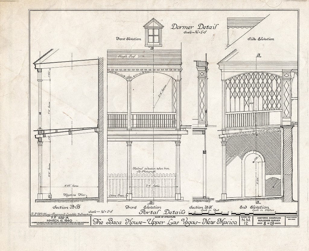 Blueprint HABS NM,24-LAVEG.V,1- (Sheet 8 of 19) - Don Jose Albino Baca House, Old Santa Fe Trail, Las Vegas, San Miguel County, NM