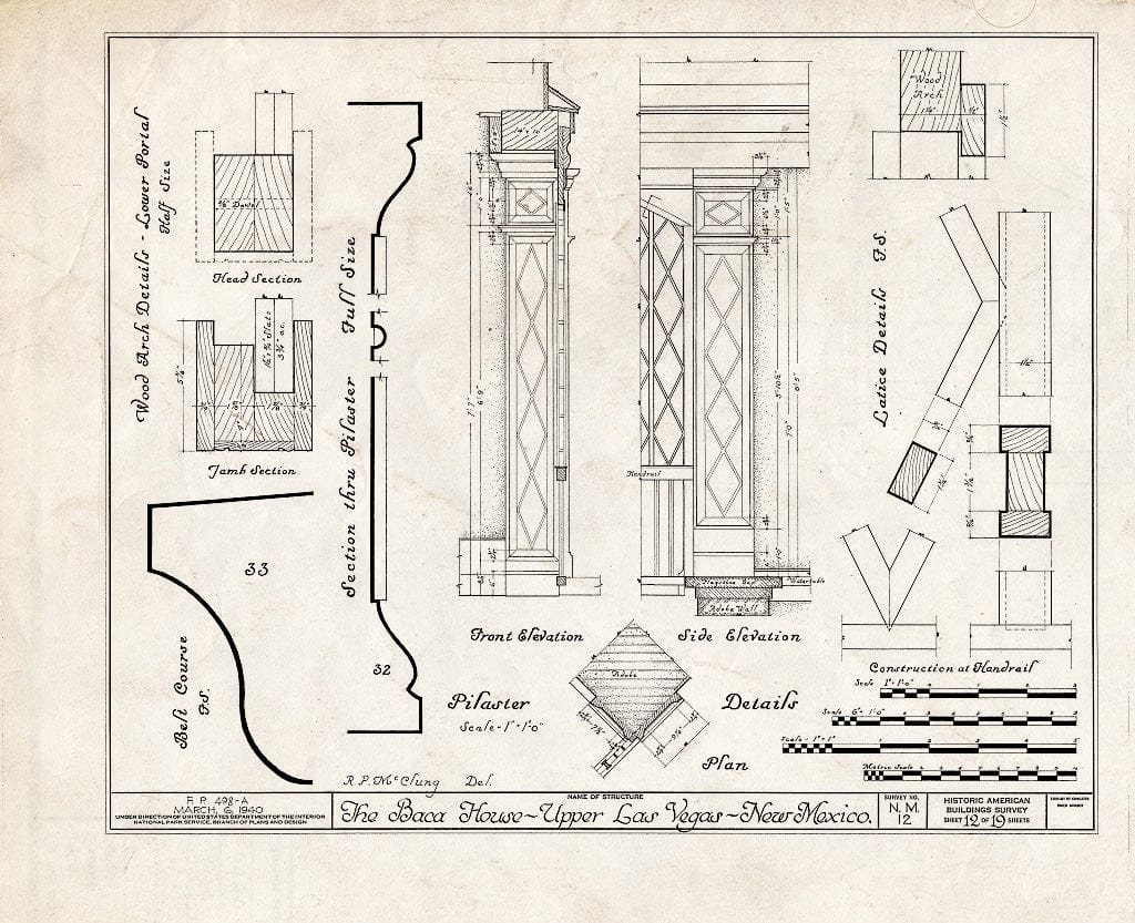 Blueprint HABS NM,24-LAVEG.V,1- (Sheet 12 of 19) - Don Jose Albino Baca House, Old Santa Fe Trail, Las Vegas, San Miguel County, NM