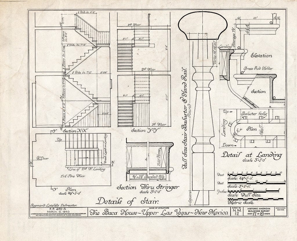 Blueprint HABS NM,24-LAVEG.V,1- (Sheet 17 of 19) - Don Jose Albino Baca House, Old Santa Fe Trail, Las Vegas, San Miguel County, NM