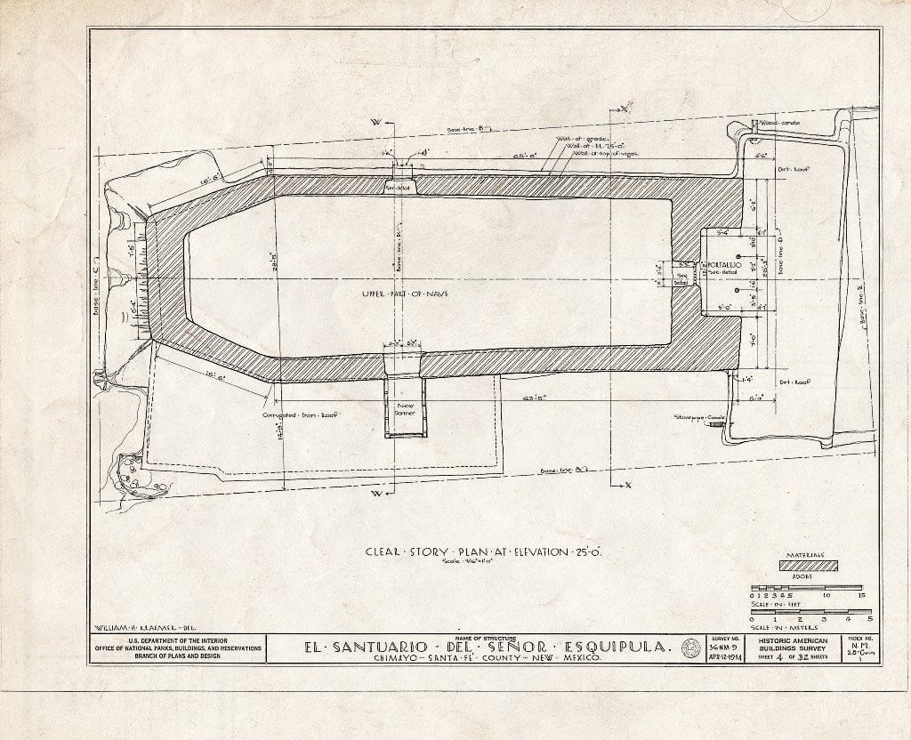 Blueprint HABS NM,25-CHIM,1- (Sheet 4 of 32) - El Santuario del Senor Esquipula, Chimayo, Rio Arriba County, NM