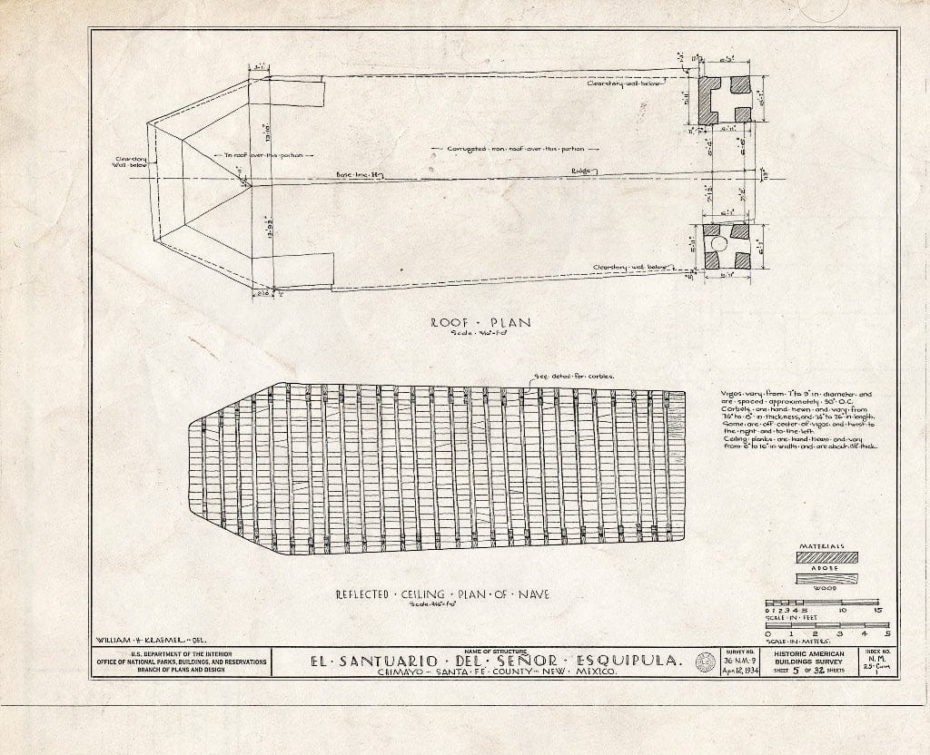 Blueprint HABS NM,25-CHIM,1- (Sheet 5 of 32) - El Santuario del Senor Esquipula, Chimayo, Rio Arriba County, NM