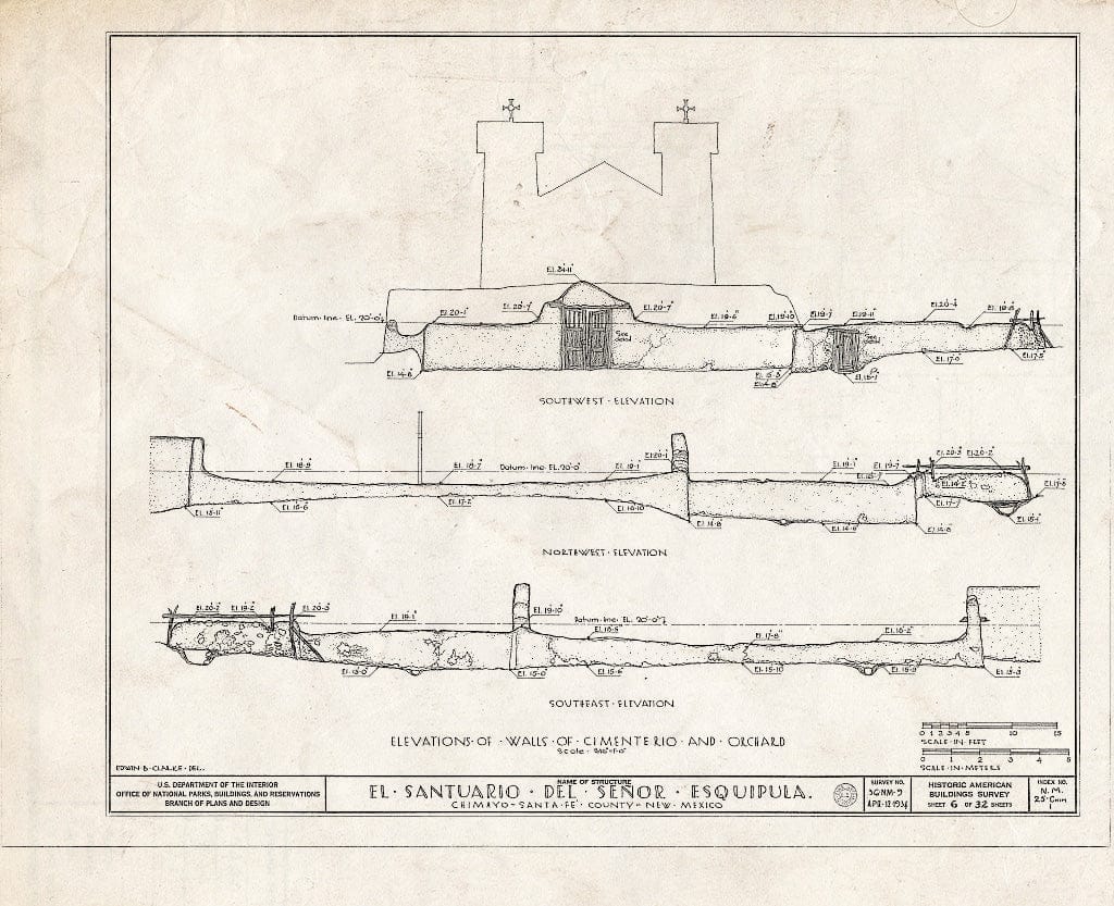 Blueprint HABS NM,25-CHIM,1- (Sheet 6 of 32) - El Santuario del Senor Esquipula, Chimayo, Rio Arriba County, NM