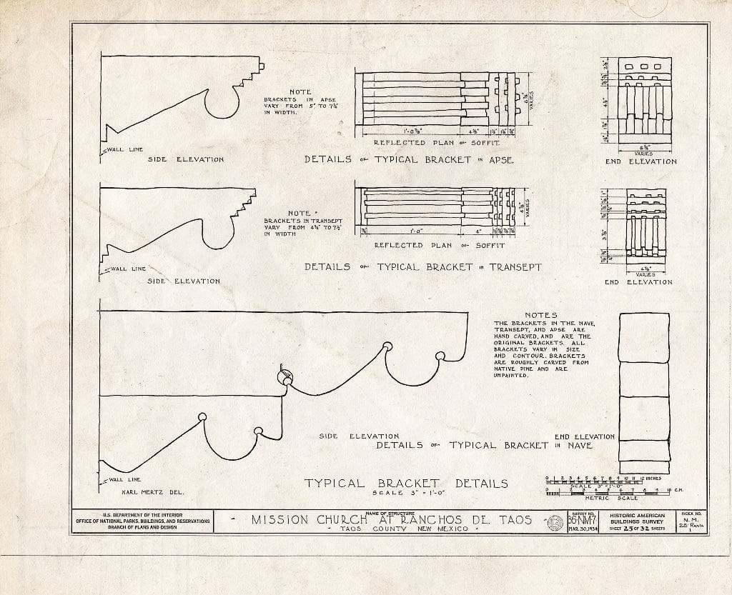 Blueprint HABS NM,28-RANTA,1- (Sheet 25 of 32) - Mission Church of Ranchos de Taos, Ranchos de Taos, Taos County, NM