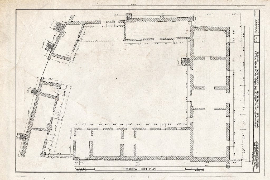Blueprint HABS NM,24-SAMIG,3- (Sheet 1 of 2) - San Miguel del Vado, Territorial House, Upper Pecos River Valley, San Miguel, San Miguel County, NM