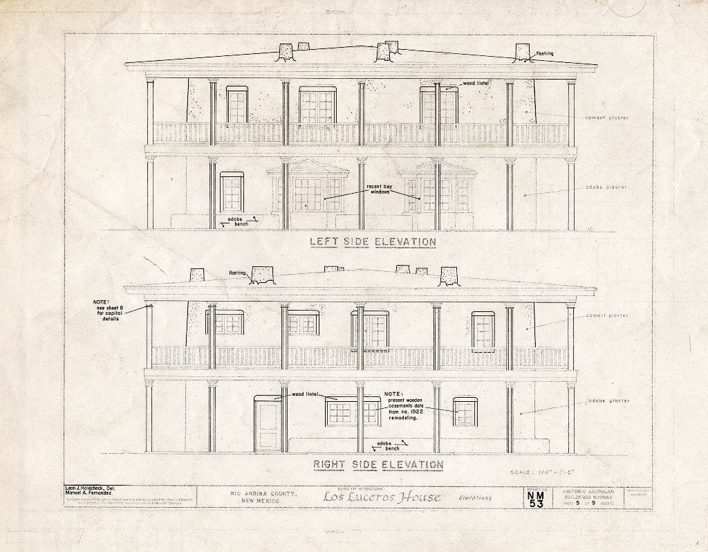 Blueprint HABS NM,20-LOLUC,1- (Sheet 5 of 9) - Los Luceros House, Between U.S. Route 64; Rio Grande River; Los Luceros, Alcalde, Rio Arriba County, NM