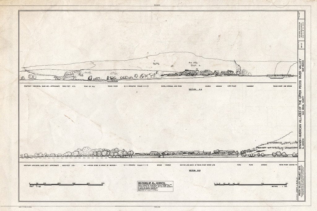 Blueprint Sections - Village of El Cerrito, Pecos River Valley, El Cerrito, San Miguel County, NM