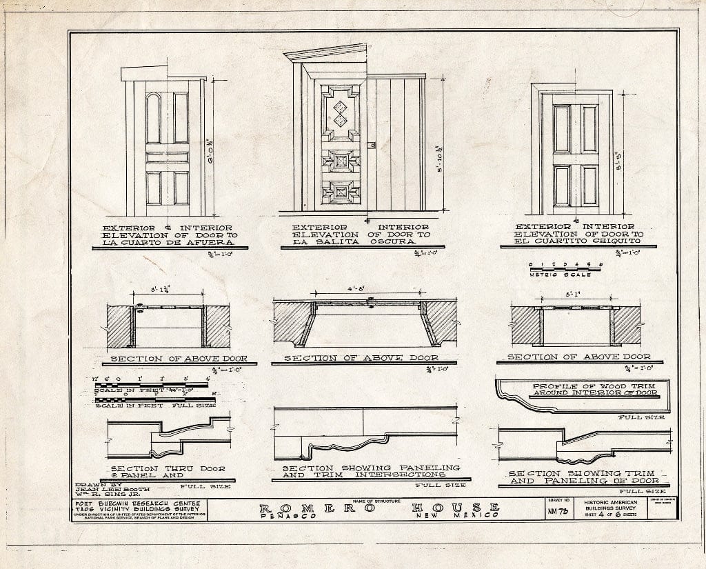 Blueprint HABS NM,28-PENA,1- (Sheet 4 of 6) - Romero House, Embado Watershed Vicinity, Penasco, Taos County, NM